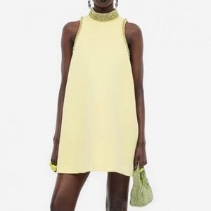 H&M Studio Occasion XS Yellow Short Dress